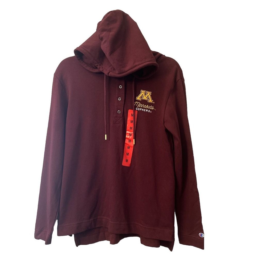 NWT Champion Minnesota Gophers 4-Button Hoodie Women's Hoodie Size Medium Logo